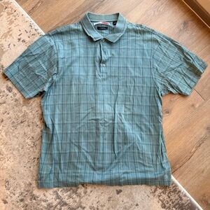 Men's Grand Slam Golf Short Sleeve Polo Shirt Size XL Green Plaid. 100% cotton